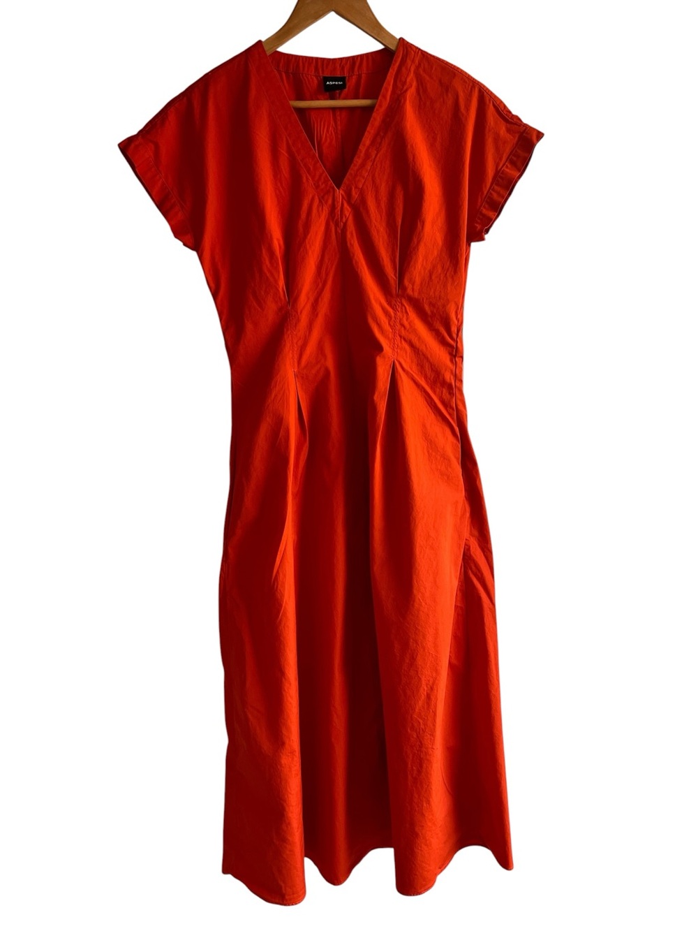 Aspesi bright orange cotton fit & flare midi dress size S excellent condition - Picture 5 of 16